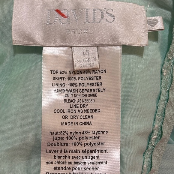 Dave’s Bridal Mint Green Lace Dress Size 14 - Picture 4 of 7
